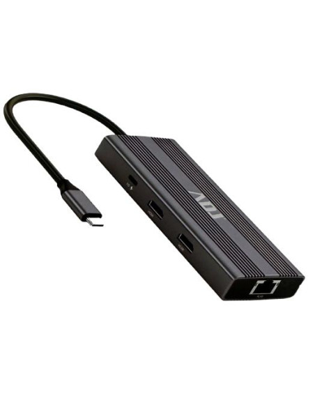 DOCKING TYPE C 7 IN 1 C/PSU 65W ADJ USB3.0*3+HDMI*2+RJ45+PD FINO A 100W