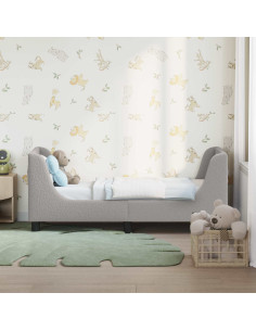 Struttura letto per bambini con testata Grigio Chiaro Bouclé