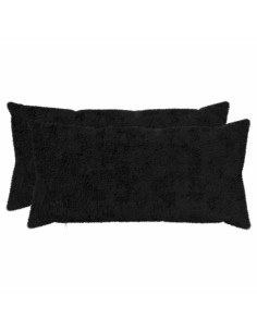 Federa 2 pz HEERLEN Nero 40 x 70 cm Pelliccia di Coniglio Finta
