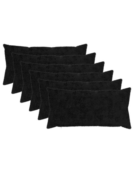 Federa 6 pz HEERLEN Nero 40 x 70 cm Pelliccia di Coniglio Finta