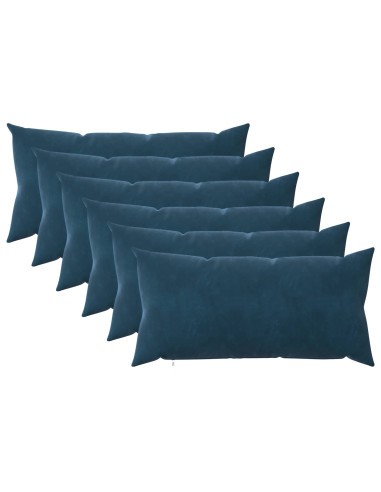 Federa 6 pcs HEERLEN Blu 40 x 80 cm Velluto