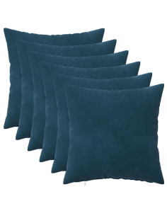 Federa 6 pcs HEERLEN Blu 30 x 30 cm Velluto