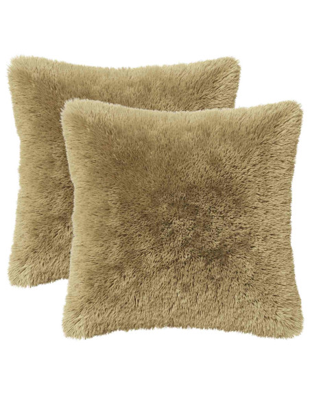 Federa 2 pcs HEERLEN Verde chiaro 35 x 35 cm Fleece PV