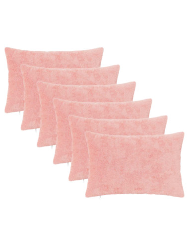 Federa 6 pz HEERLEN Rosa 30 x 50 cm Pelliccia di Coniglio Finta