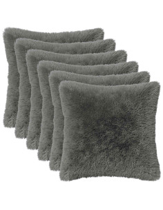 Federa 6 pcs HEERLEN Grigio Chiaro 35 x 35 cm Fleece PV 2