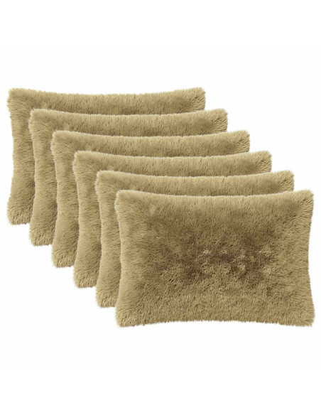 Federa 6 pcs HEERLEN Verde chiaro 30 x 50 cm Fleece PV