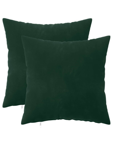 Federa 2 pcs HEERLEN Verde Scuro 40 x 40 cm Velluto