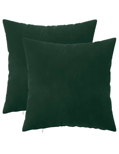 Federa 2 pcs HEERLEN Verde Scuro 40 x 40 cm Velluto