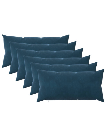 Federa 6 pcs HEERLEN Blu 40 x 70 cm Velluto