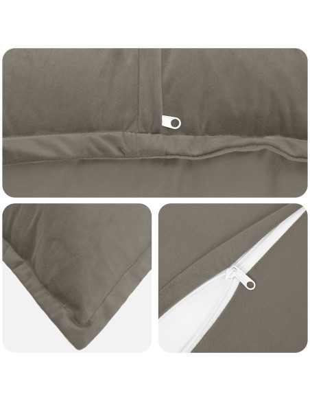 Federa 2 pcs HOUTEN Grigio Chiaro 30 x 50 cm Velluto