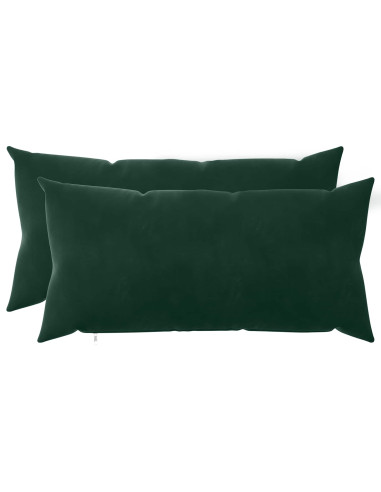 Federa 2 pcs HEERLEN Verde Scuro 40 x 80 cm Velluto