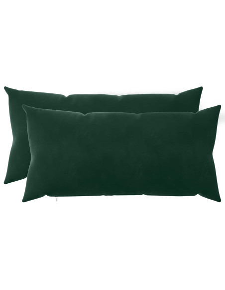 Federa 2 pcs HEERLEN Verde Scuro 40 x 80 cm Velluto