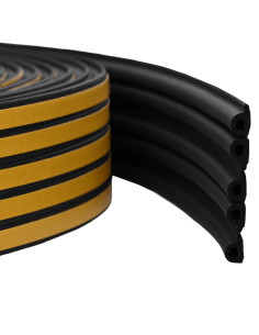 Nastro adesivo per finestre Nero 9 x 6 mm 100 m Schiuma EPDM