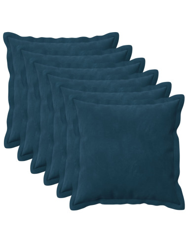 Federa 6 pcs HOUTEN Blu 30 x 30 cm Velluto