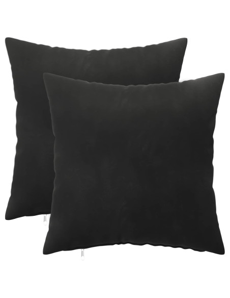 Federa 2 pcs HEERLEN Nero 35 x 35 cm Velluto