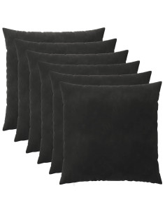 Federa 6 pcs HEERLEN Nero 55 x 55 cm Velluto