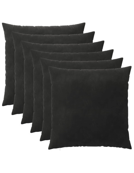 Federa 6 pcs HEERLEN Nero 55 x 55 cm Velluto