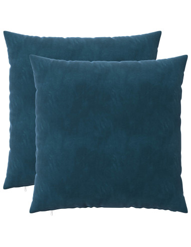 Federa 2 pcs HEERLEN Blu 65 x 65 cm Velluto