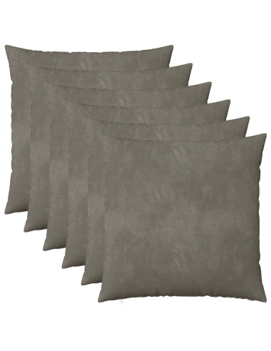 Federa 6 pcs HEERLEN Grigio Chiaro 80 x 80 cm Velluto