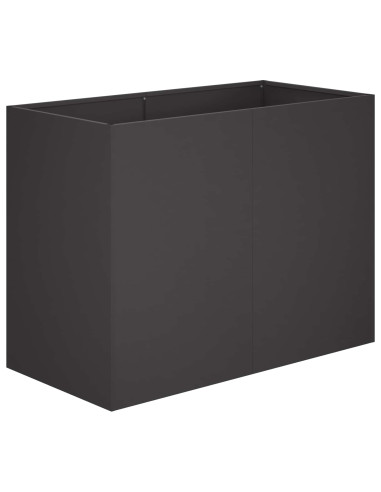 Vaso da giardino Nero 80 x 40 x 60 cm Acciaio laminato a freddo