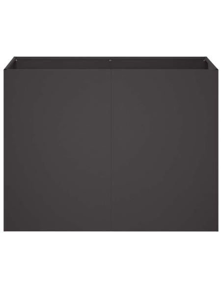 Vaso da giardino Nero 80 x 40 x 60 cm Acciaio laminato a freddo