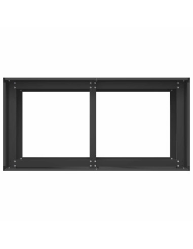 Vaso da giardino Nero 80 x 40 x 60 cm Acciaio laminato a freddo