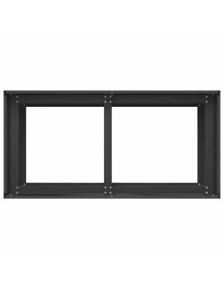 Vaso da giardino Nero 80 x 40 x 60 cm Acciaio laminato a freddo