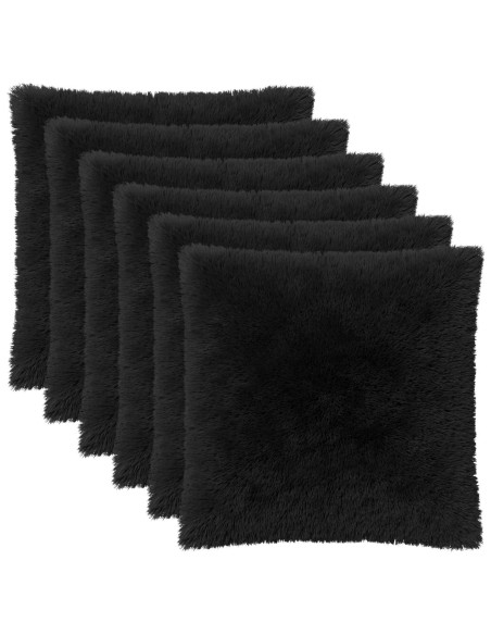 Federa 6 pcs HEERLEN Nero 65 x 65 cm Fleece PV