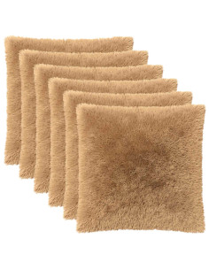 Federa 6 pcs HEERLEN Tortora 65 x 65 cm Fleece PV