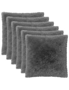 Federa 6 pcs HEERLEN Grigio Chiaro 65 x 65 cm Fleece PV
