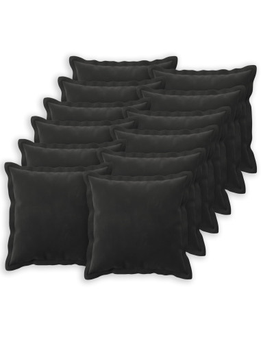 Federa 12 pcs HOUTEN Nero 40 x 40 cm Velluto