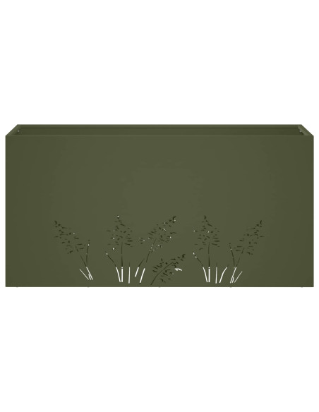 Vaso da giardino 2 pz Verde Oliva 100 x 30 x 49 cm