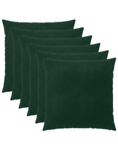 Federa 6 pcs HEERLEN Verde Scuro 65 x 65 cm Velluto