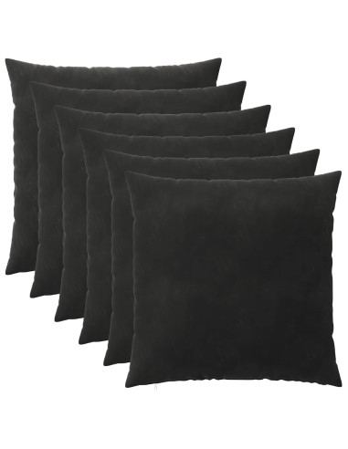 Federa 6 pcs HEERLEN Nero 65 x 65 cm Velluto