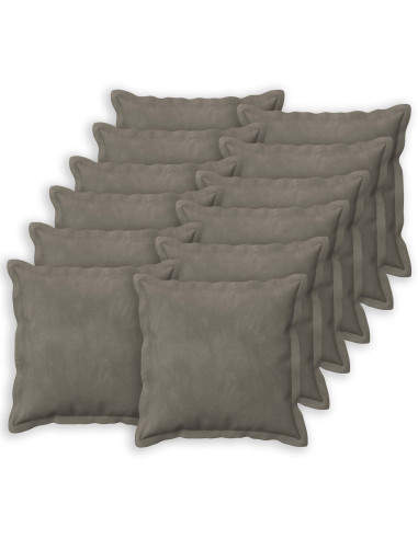 Federa 12 pcs HOUTEN Grigio Chiaro 40 x 40 cm Velluto
