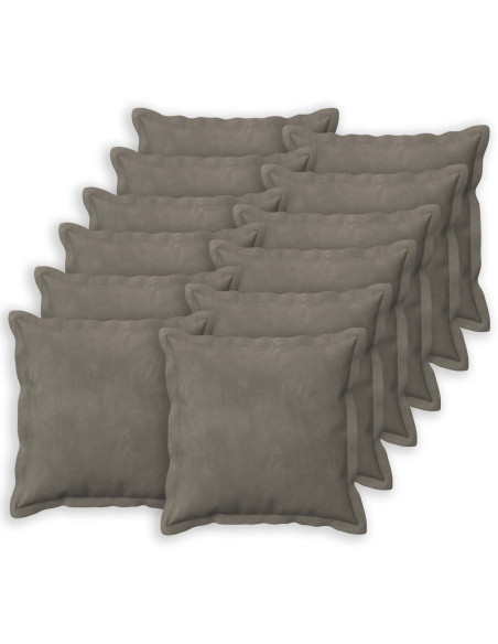Federa 12 pcs HOUTEN Grigio Chiaro 40 x 40 cm Velluto