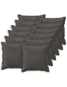 Federa 12 pcs HOUTEN Grigio Scuro 40 x 40 cm Velluto