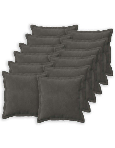 Federa 12 pcs HOUTEN Grigio Scuro 40 x 40 cm Velluto