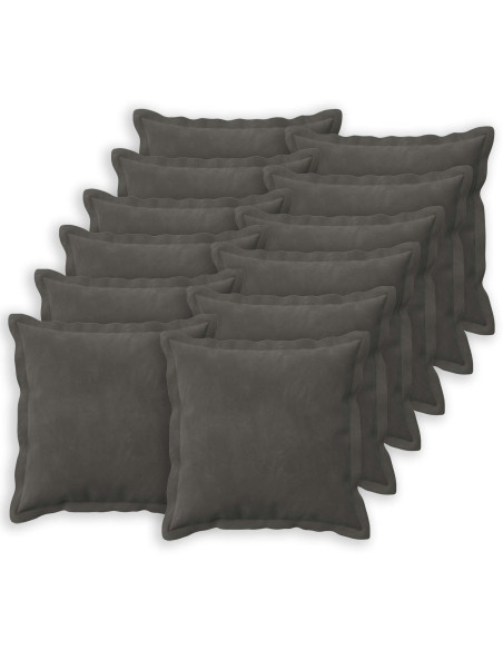 Federa 12 pcs HOUTEN Grigio Scuro 40 x 40 cm Velluto