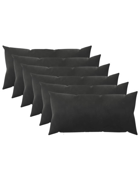 Federa 6 pcs HEERLEN Nero 40 x 80 cm Velluto