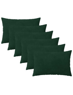 Federa 6 pcs HEERLEN Verde Scuro 40 x 60 cm Velluto