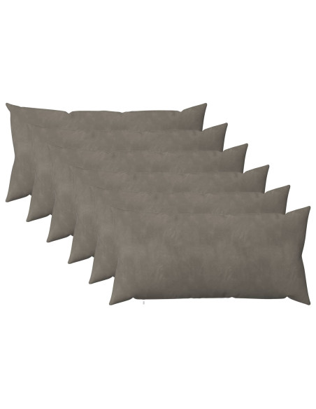 Federa 6 pcs HEERLEN Grigio Chiaro 40 x 80 cm Velluto