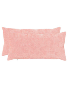 Federa 2 pz HEERLEN Rosa 40 x 80 cm Pelliccia di Coniglio Finta