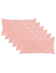 Federa 6 pz HEERLEN Rosa 40 x 80 cm Pelliccia di Coniglio Finta