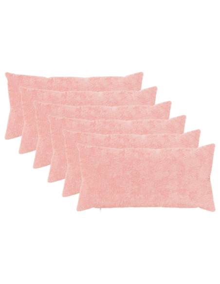 Federa 6 pz HEERLEN Rosa 40 x 80 cm Pelliccia di Coniglio Finta