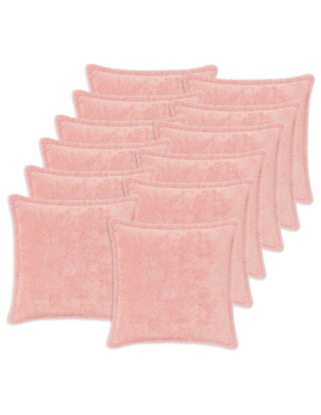 Federa 12 pz HOUTEN Rosa 40 x 40 cm Pelliccia di Coniglio Finta