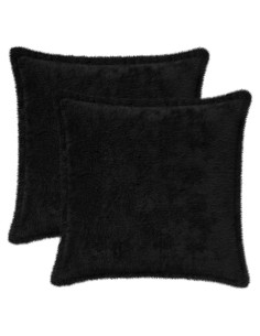 Federa 2 pz HOUTEN Nero 40 x 40 cm Pelliccia di Coniglio Finta
