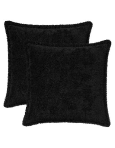 Federa 2 pz HOUTEN Nero 40 x 40 cm Pelliccia di Coniglio Finta