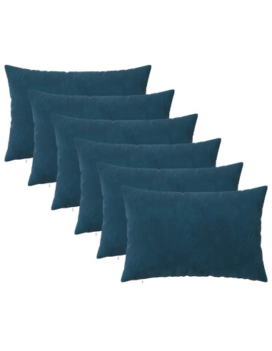 Federa 6 pcs HEERLEN Blu 40 x 60 cm Velluto