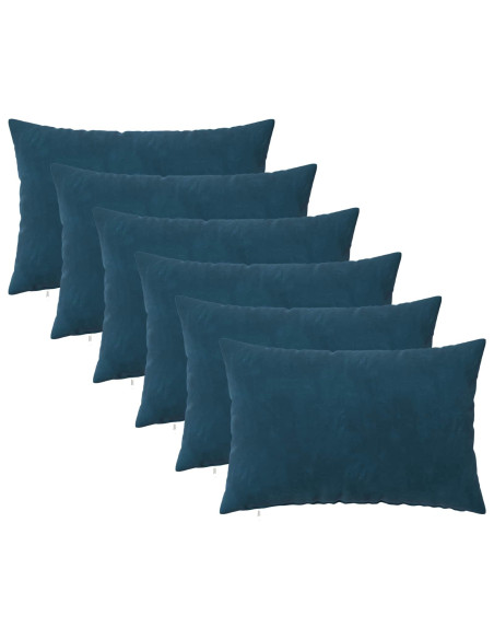 Federa 6 pcs HEERLEN Blu 40 x 60 cm Velluto